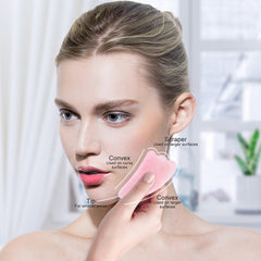 Natural Crystal Stone Face  Massager Rose & Jade Quartz