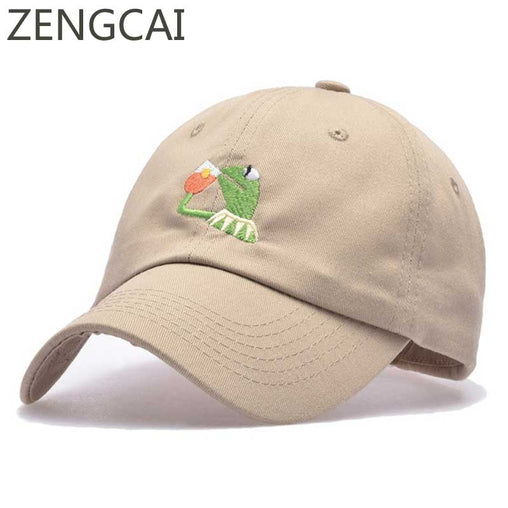 Frog Tea Embroidery Baseball Cap