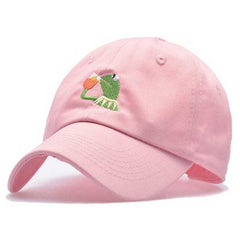 Frog Tea Embroidery Baseball Cap
