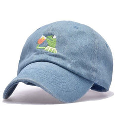 Frog Tea Embroidery Baseball Cap