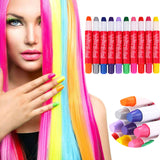 Rainbow Colour Disposable Hair Dye Crayon Temporary Hair Chalk Kit Hair Colour Pen Non-Toxic(10color)