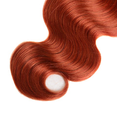 1B/350 Two Tone Golden Blonde Unprocessed Brazilian Body Wave Human Hair With Lace Closure