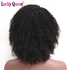 13x4 Mongolian Short Kinky Curly Human Remy Hair Pre Plucked Wig