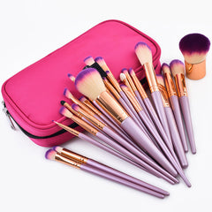JAF 26pcs Gold Makeup Brush Set with Zipper Case Travel Cosmetic Bag