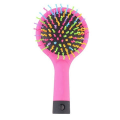 Portable Volume Rainbow Detangling Hair Comb with Mirror