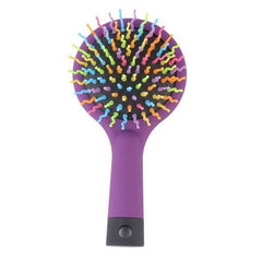 Portable Volume Rainbow Detangling Hair Comb with Mirror