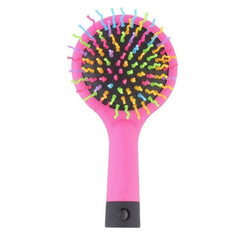 Portable Volume Rainbow Detangling Hair Comb with Mirror