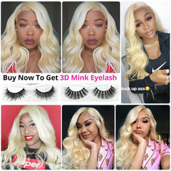 Body Wave 613 Blonde Lace Front PrePlucked Brazilian Virgin Human Hair Wig