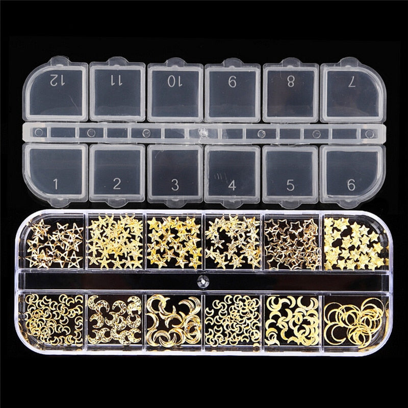 Gold Metal Nail  Decoration Kit