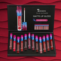 12PCS Pigment Colors Velvet Matte Liquid Lipstick Long Lasting Waterproof