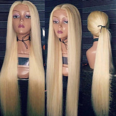 Lace Front Human Hair 613 Honey Blonde Wig