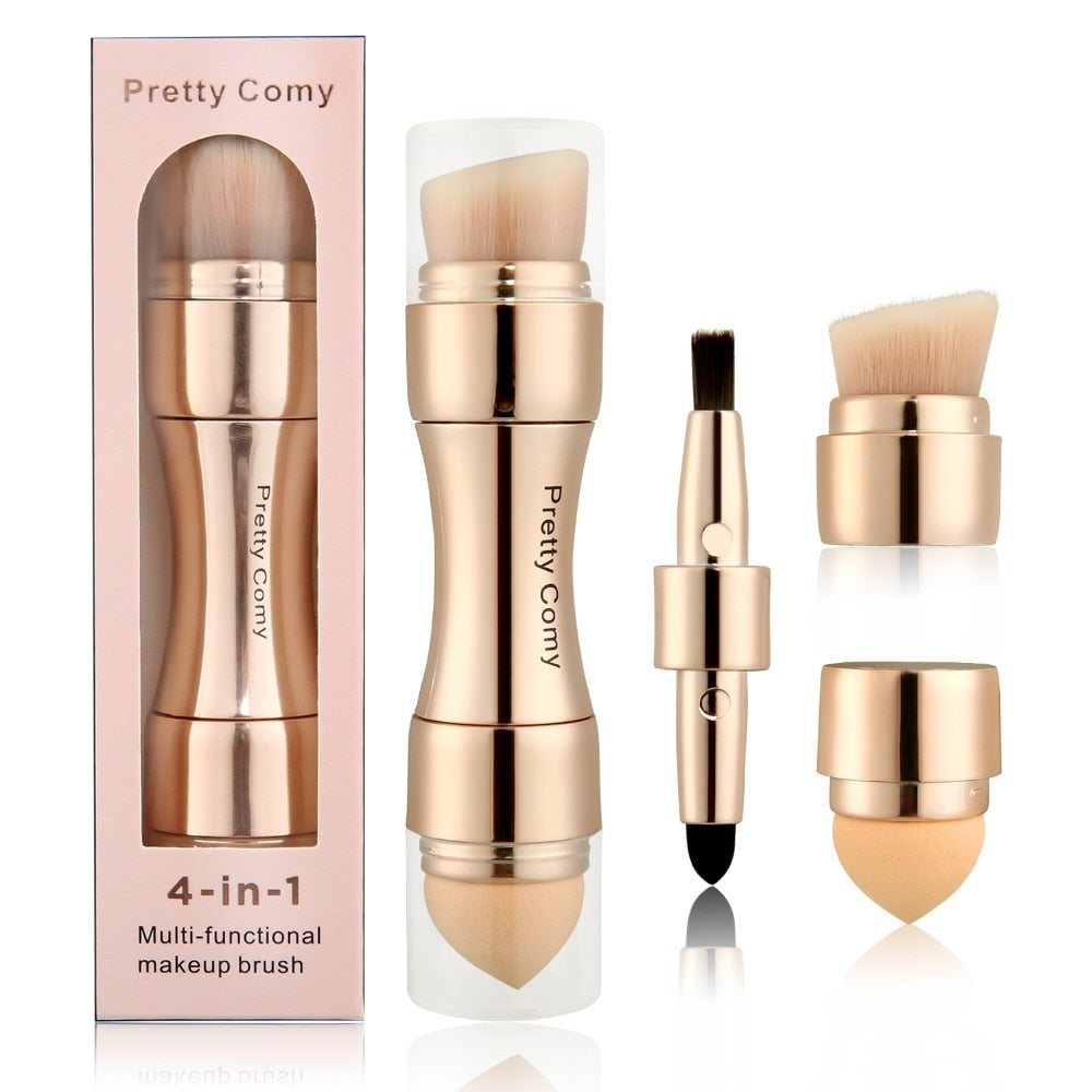 4 in 1 Multi-Function Gold Makeup Brushe Set