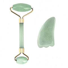 Natural Crystal Stone Face  Massager Rose & Jade Quartz