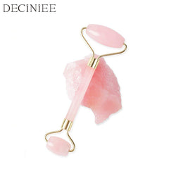 Natural Crystal Stone Face  Massager Rose & Jade Quartz