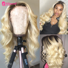Body Wave 613 Blonde Lace Front PrePlucked Brazilian Virgin Human Hair Wig
