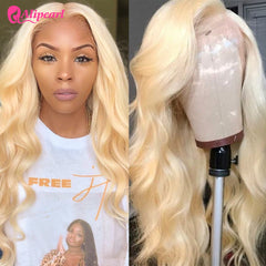 Body Wave 613 Blonde Lace Front PrePlucked Brazilian Virgin Human Hair Wig