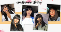 Ombre Red 99J Bob With Bangs 13x6 Lace Front Human Hair Wig Indian Remy