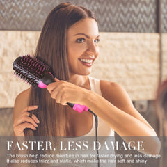 Hair Dryer Brush 2 In 1 Hair Straightener Curler Comb
