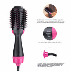 Hair Dryer Brush 2 In 1 Hair Straightener Curler Comb