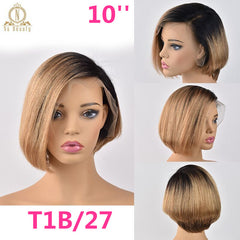 13x6 Short Bob Cut  Brazilian Remy Human Hair Lace Front Wig