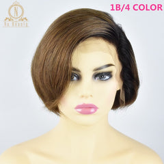 13x6 Short Bob Cut  Brazilian Remy Human Hair Lace Front Wig