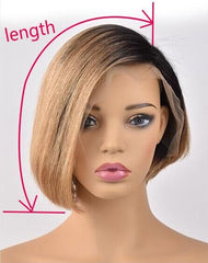 13x6 Short Bob Cut  Brazilian Remy Human Hair Lace Front Wig