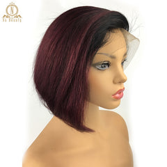 13x6 Short Bob Cut  Brazilian Remy Human Hair Lace Front Wig
