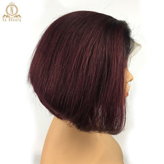 13x6 Short Bob Cut  Brazilian Remy Human Hair Lace Front Wig