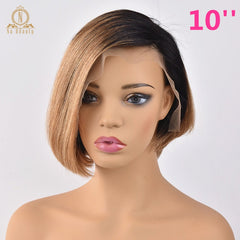 13x6 Short Bob Cut  Brazilian Remy Human Hair Lace Front Wig