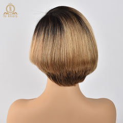 13x6 Short Bob Cut  Brazilian Remy Human Hair Lace Front Wig