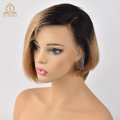 13x6 Short Bob Cut  Brazilian Remy Human Hair Lace Front Wig