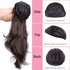 3/4 Half Wig Clip in Hair Extensions Premium Heat Resistant Synthetic Hair