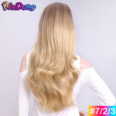 3/4 Half Wig Clip in Hair Extensions Premium Heat Resistant Synthetic Hair
