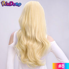 3/4 Half Wig Clip in Hair Extensions Premium Heat Resistant Synthetic Hair