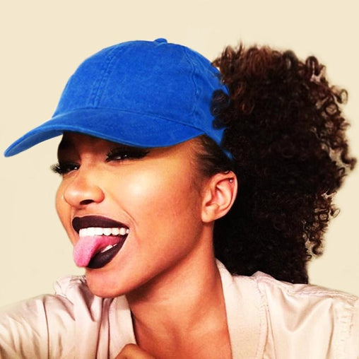 Natural Hair Puff Snapback Cap