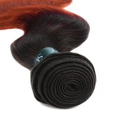 1B/350 Two Tone Golden Blonde Unprocessed Brazilian Body Wave Human Hair With Lace Closure