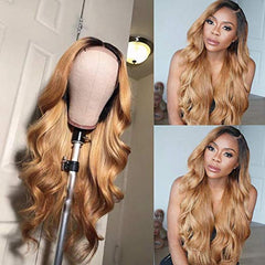 Lace Front Human Hair Wigs With Baby Hair 1B/27  Pre Plucked Ombre