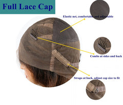 Side Part With Bangs Wig Highlight Brown Blonde Transparent 13x6 Lace Front Human Hair Wig Pre Plucked Natural Hairline
