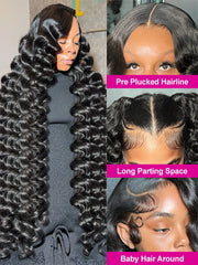 250 Density 40 Inch 13x6 HD Lace Frontal Wig Loose Wave Wig Human Hair Brazilian Loose Deep Wave Curly Wigs Human Hair