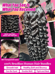250 Density 40 Inch 13x6 HD Lace Frontal Wig Loose Wave Wig Human Hair Brazilian Loose Deep Wave Curly Wigs Human Hair