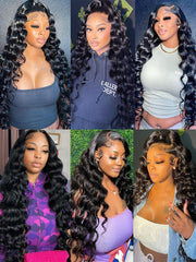 250 Density 40 Inch 13x6 HD Lace Frontal Wig Loose Wave Wig Human Hair Brazilian Loose Deep Wave Curly Wigs Human Hair