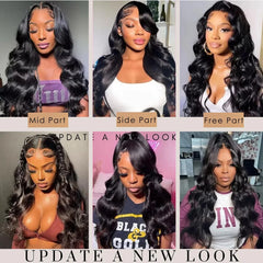 Body Wave Wig 6x4 Glueless PrePlucked Human Hair Wigs Ready To Go 5x5 Transparent Pre Cut Lace Closure Wig