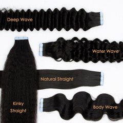 Kinky Straight Tape In Human Hair Extensions 100% Remy Hair  Invisible Adhesive