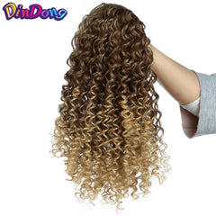 Synthetic clip In Warp Ponytail Hair Extension Curly Kinky Drawstring