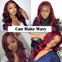 Straight Colored Lace Front Human Hair Wigs