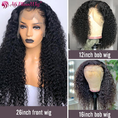 Curly Lace Front Pre Plucked Remy  Wig Human Hair