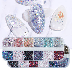 Holographic Nail Glitter Flakes Sequin 12pcs