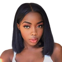 Straight Bob Brazilian Remy Human Hair Middle Part Lace Front