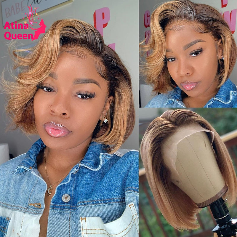 ✨Like NEW Kanekalon Honey Cheztnut blonde Brown Pixie bob Wig Amazon.com : Aisaide Short Honey Blonde Pixie Cut Wig with  main image 4
