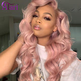 Body Wave Lace Front Wig Transparent Peruvian  100% Virgin Human Hair